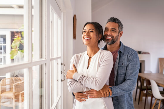 couple by window