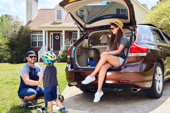 family outside scooter