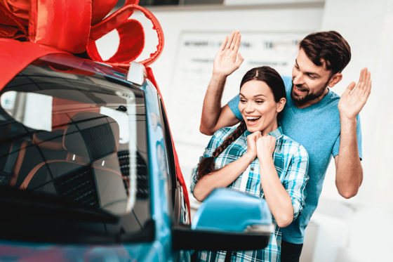 Car delivery at house surprise