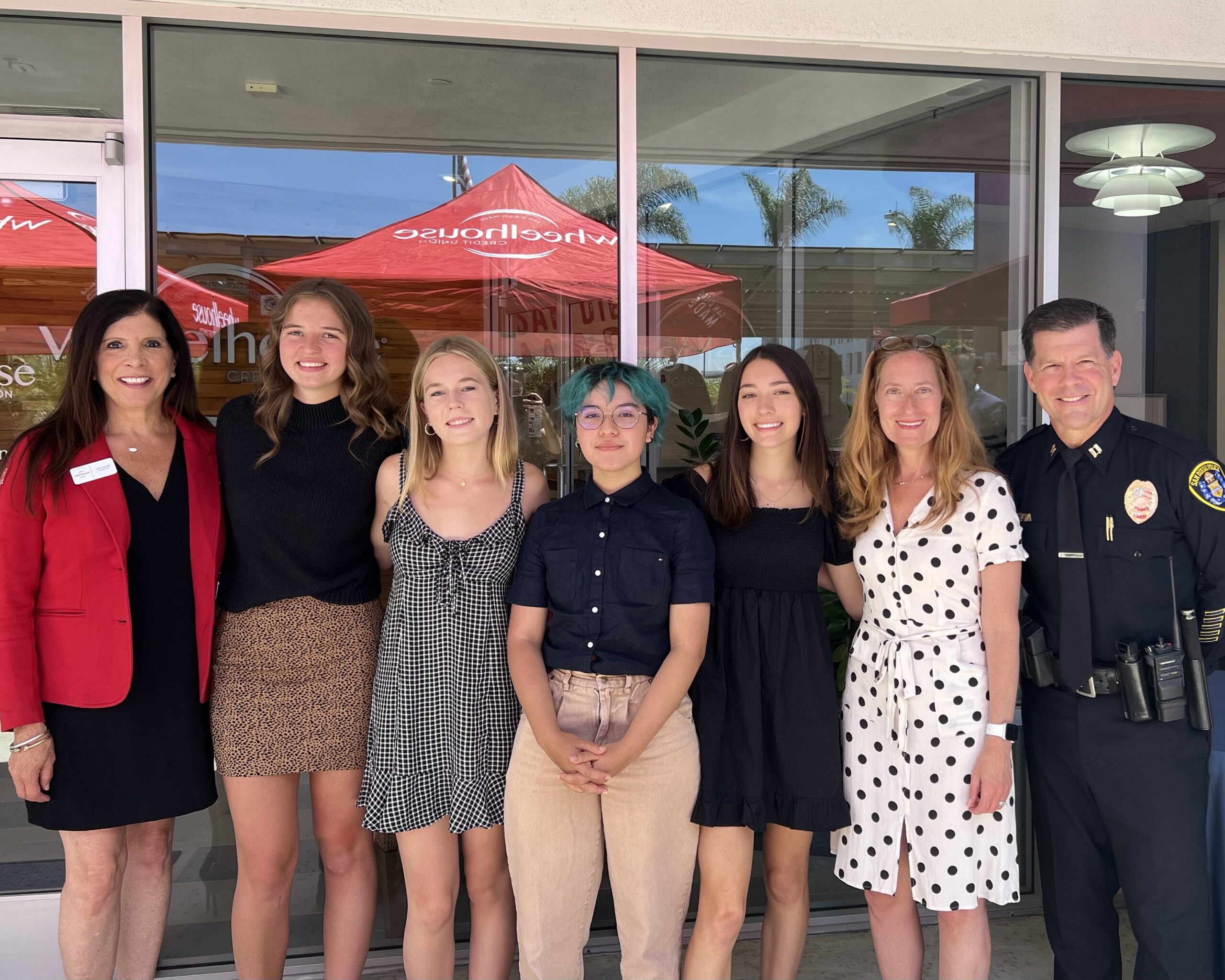 2023 Scholarship recipients with President/CEO, Lisa-Paul Hill and Board of Directors and Supervisory Committee members, Scott Wahl and Melissa Russo.