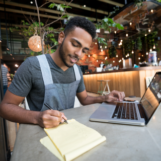 small business man on laptop