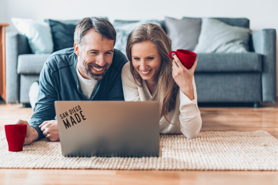 Couple on the floor of their living room