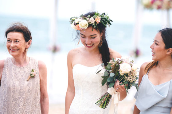 bride on beach
