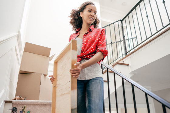 woman moving into home