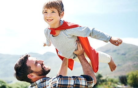 father son red cape