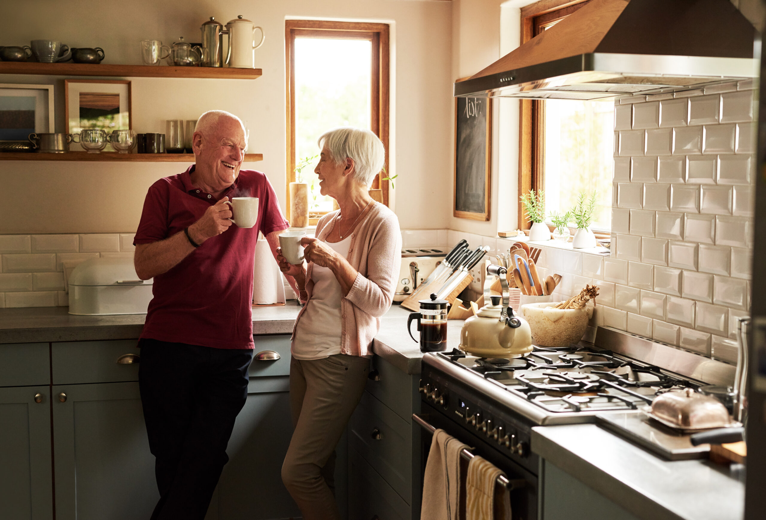 senior couple in kitchen