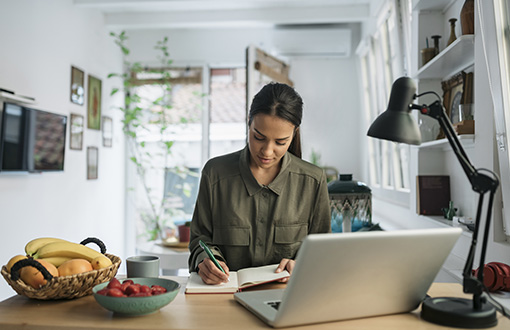 Woman writing book