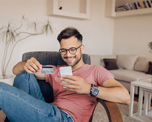 man using credit card