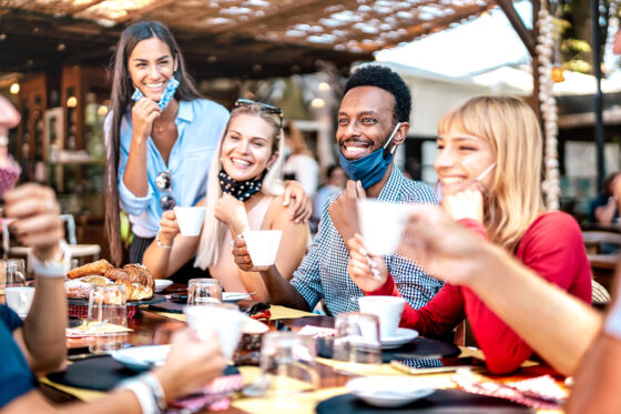 friends dining out