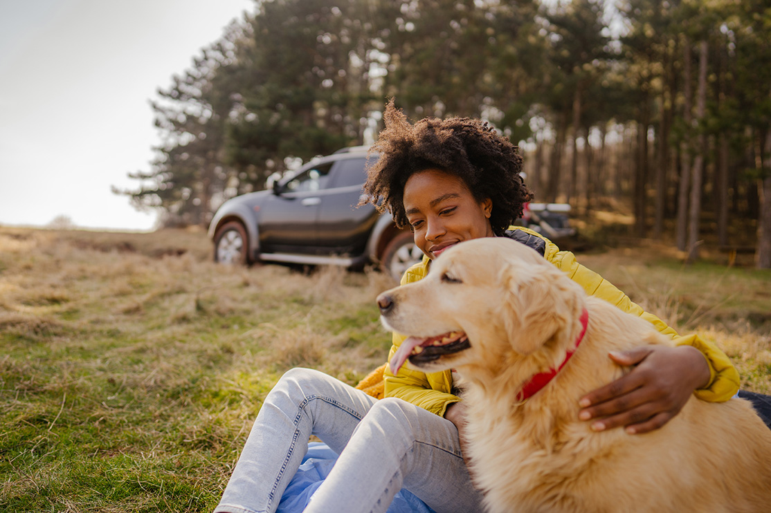 woman with dog