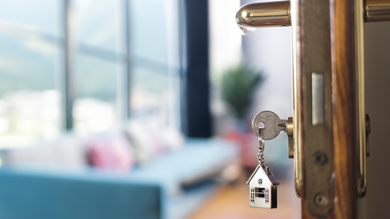 Home keys in door