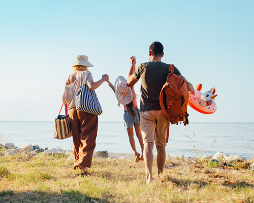 family beach