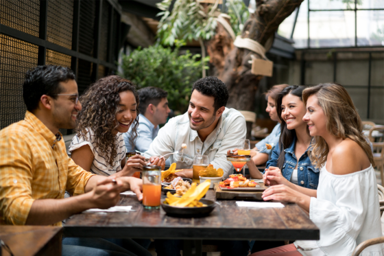 friends at a restaurant