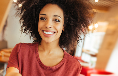 Smiling face of a woman
